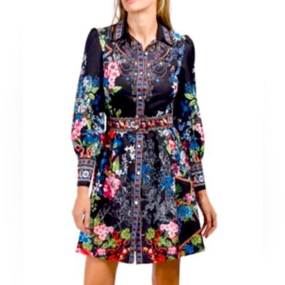 Dalia Collection Dresses & Skirts - Dalia Collection by Dalia MacPhee Floral Mini Shirtdress